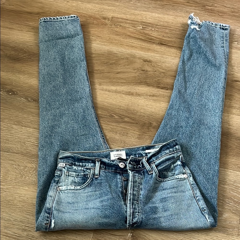 Citizens Of Humanity Blue Skinny Jeans with Vintage Fading